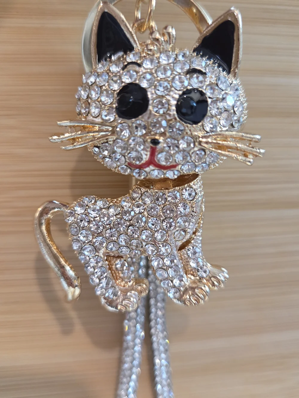 🐱 Stunning Bling Rhinestone Full-Body Cat Keychain & Bag Charm with Rhinestones
